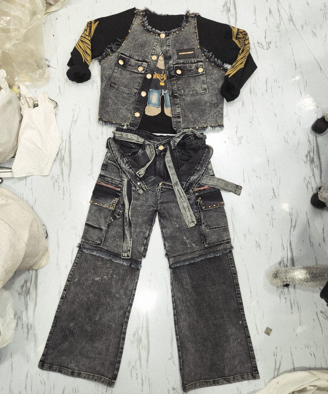 Exclusive denim set AftabBaba