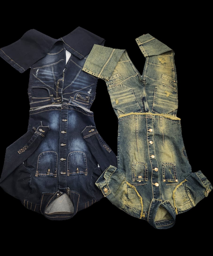Denim dungaree duo AftabBaba